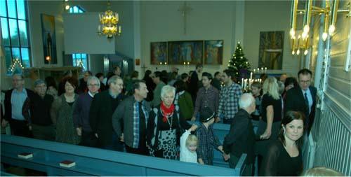 Julevangeliet framfördes av denna grupp under Anna-Lena Lunds ledning inför en