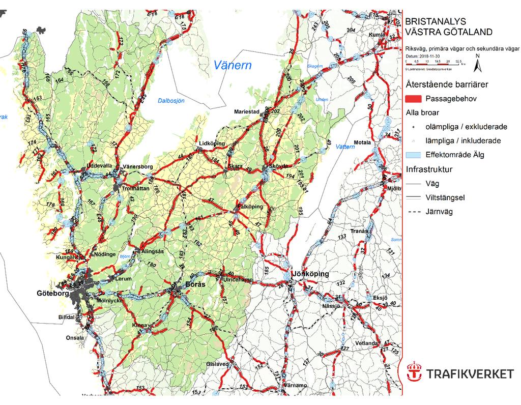 Figur 4: Regional bristanalys för Västra Götalands län.