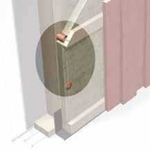 Cortex distans Distans PAROC XFP 002 med pinnar används i ventilerade fasader för att få saa avstånd mellan stoen och fasaden.