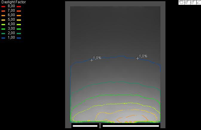 Simulering VELUX Daylight visualizer Samma fönsterarea,