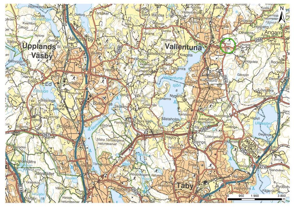 1 Inledning 1.1 Bakgrund och syfte ÅF har på uppdrag av Sörab genomfört en naturvärdesinventering för naturmiljöer inom område för planering av ny returpark i Vallentuna, Stockholms län (Figur 1).