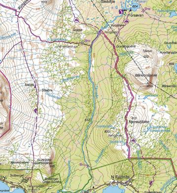 Forsavanturen Fjällcykling med utmaningar och utsikt Leden mot Forsavan startar mitt emot g:a folkskolan i Norra Fjällnäs och utgörs mestadels av fin fjällstig, bitvis gemensam med traktorväg.