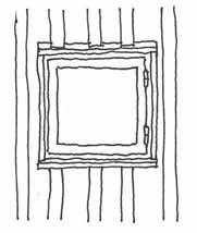 Detaljritning Fönster och omfattning Skala 1:10 Tvärsnitt -Fönster- och dörromfattningar enligt detaljritningar. Omålat trä lika fasad.