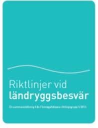 vid ländryggsbesvär 2013) EVIDENSBASERADE ÅTGÄRDER VID OHÄLSA OCH SJUKSKRIVNING Organisationsnivå Rutiner för tidigt stöd och dialog