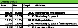 SCHEMA - musiklärarsymposiet 29-30 oktober 2019
