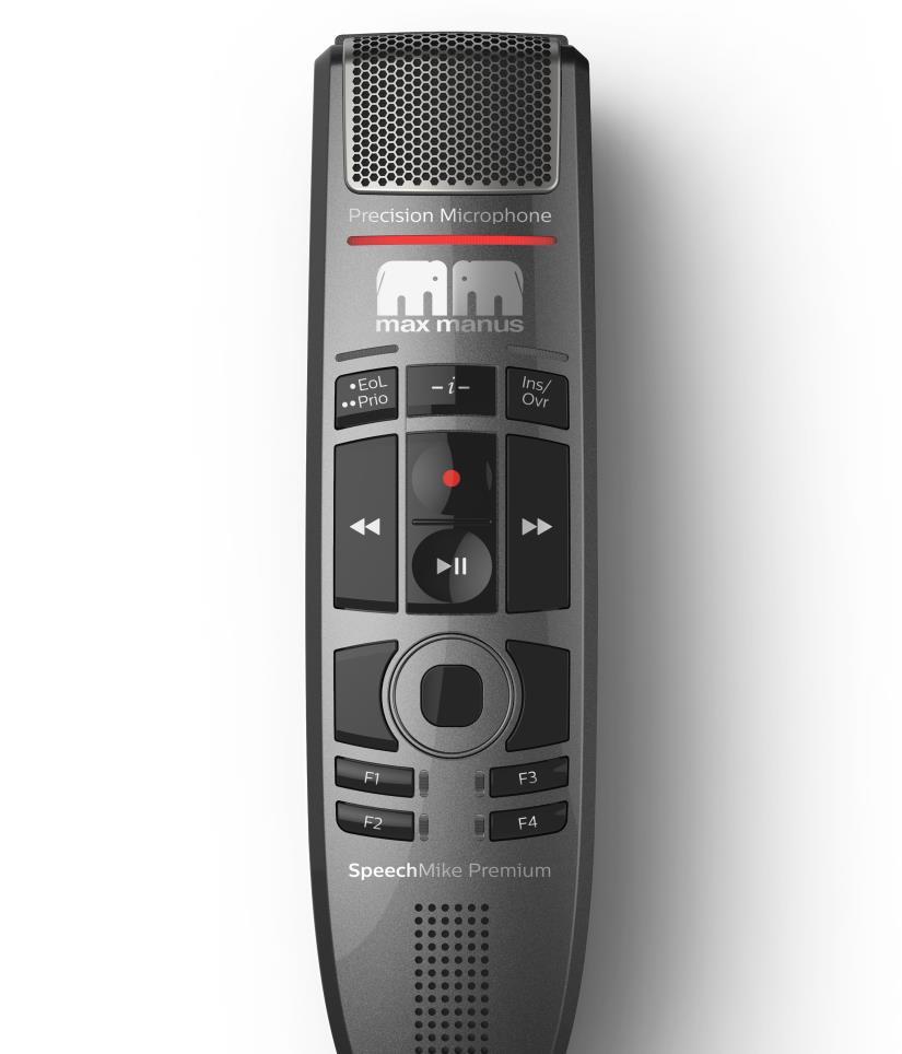 Mikrofonen Philips Speechmike Premium Mikrofon Öppna/Stäng Dikteringsrutan