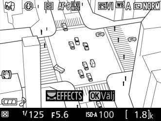 ( Miniatyreffekt 1 Välj livevisning. Tryck på a-knappen. Vyn genom objektivet visas i monitorn. a-knapp 2 Placera fokuspunkten.