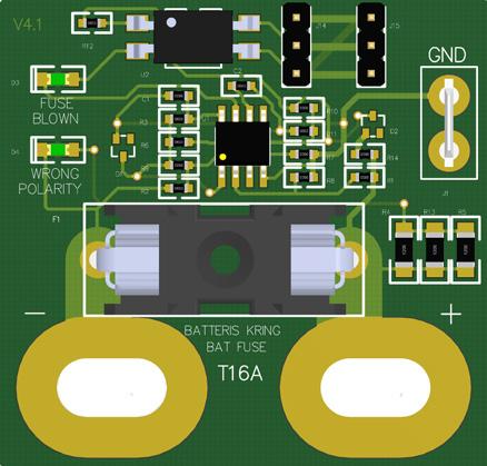 2.2 Batterisäkringskort (endast tillsammans med SSF-BB-XM) Används extern batteribox, SSF-BB-XM, koppla då batterisäkringskorten i serie, se nedan och sida 7.