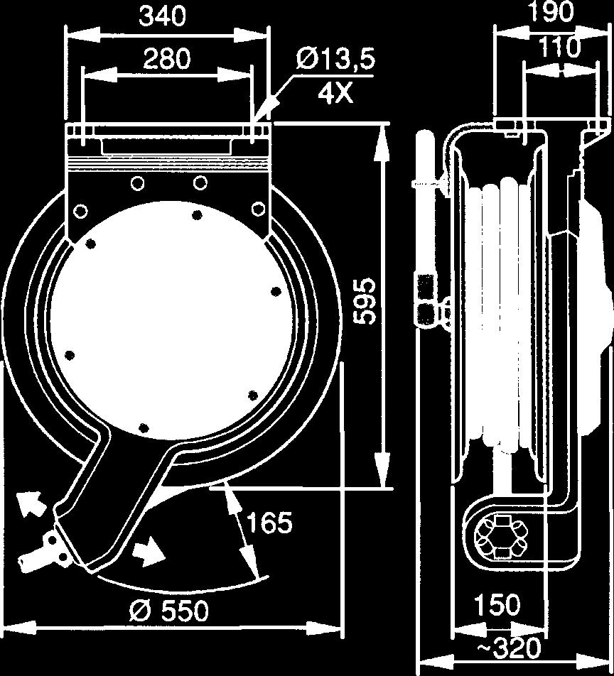 A very sturdy reel designed for arduous industrial applications.