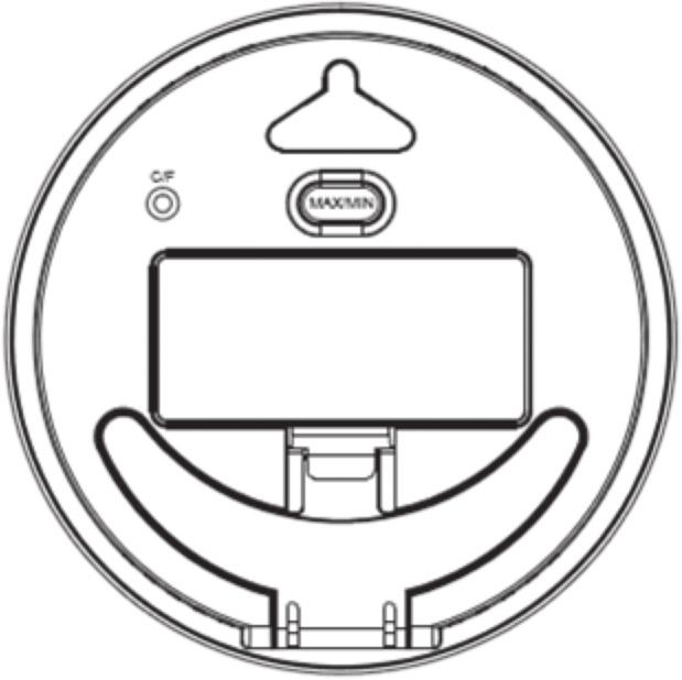 Indikator für max./min. Innenraumtemperatur 8. Innentemperatur 9. [ C/F ] Wahl der Temperatureinheit, C oder F 10. Aufhängeloch 11.