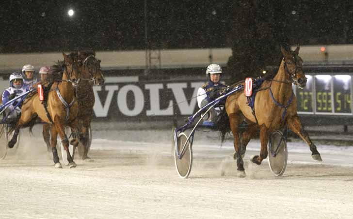 nyhetsbörsen januari2012 120109 Triss i V65-segrar för Leif Witasp Sandrngham Hanover och Leif Witasp vinner den inledande V65-avdelningen närmast före Crown Imperial och Kajsa Frick.