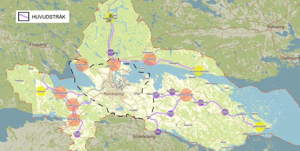 Huvudstråk Karta Staden Karta Landsbygd Befintliga byggnader och stadsdelar ska alltid hanteras med respekt för arkitektoniska särdrag,