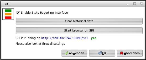 9 HEROS-funktioner Window-Manager Konfigurera styrsystemet Justera Firewall-inställningar: State Reporting Interface använder vid överföring av de registrerade driftförhållandena TCP Port 19090.