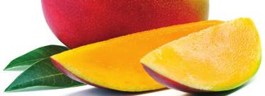 med tropisk mango, ananas, saftig persika