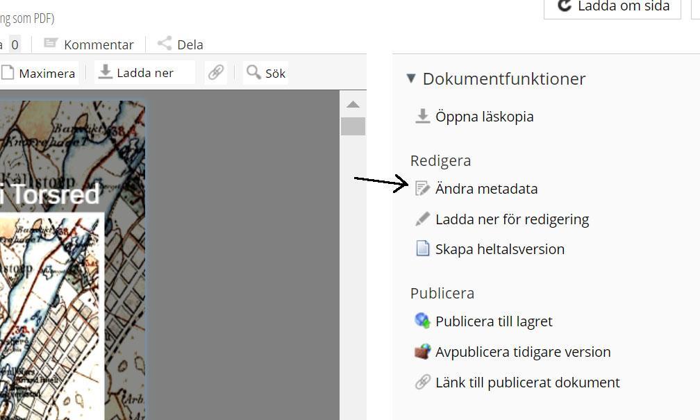 8 REDIGERA ELLER BYTA UT ETT PUBLICERAT DOKUMENT Det går att redigera eller byta ut publicerade dokument. Länken är då samma och dokumentet som visas på webbsidan uppdateras.