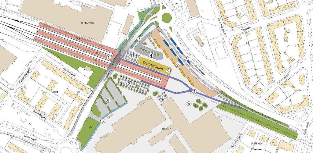 Sammanfattning År 2017 tog Kalmar kommun fram en åtgärdsvalsstudie där alternativa lägen för en framtida järnvägsstation studerades.