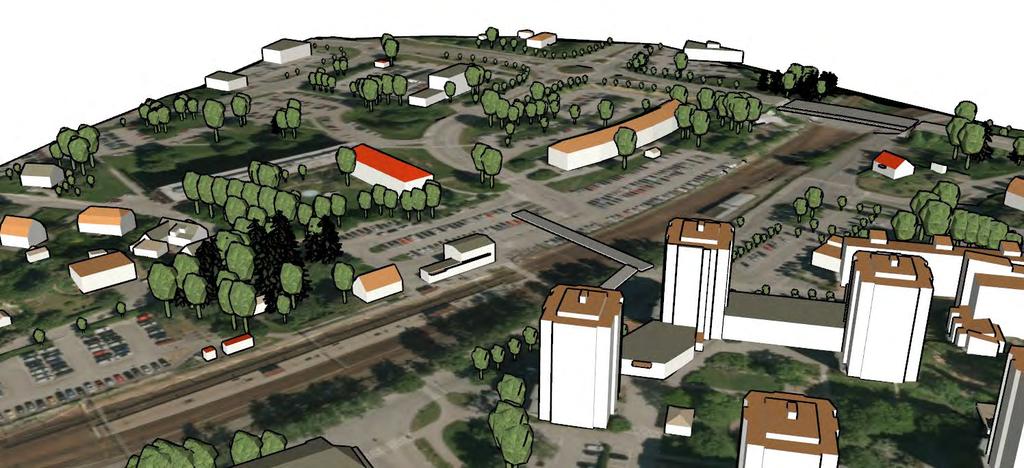 Träd i 3D-modellen Metod 1 : - Utgå från inmätta träd i primärkartedatabasen (punktdata).