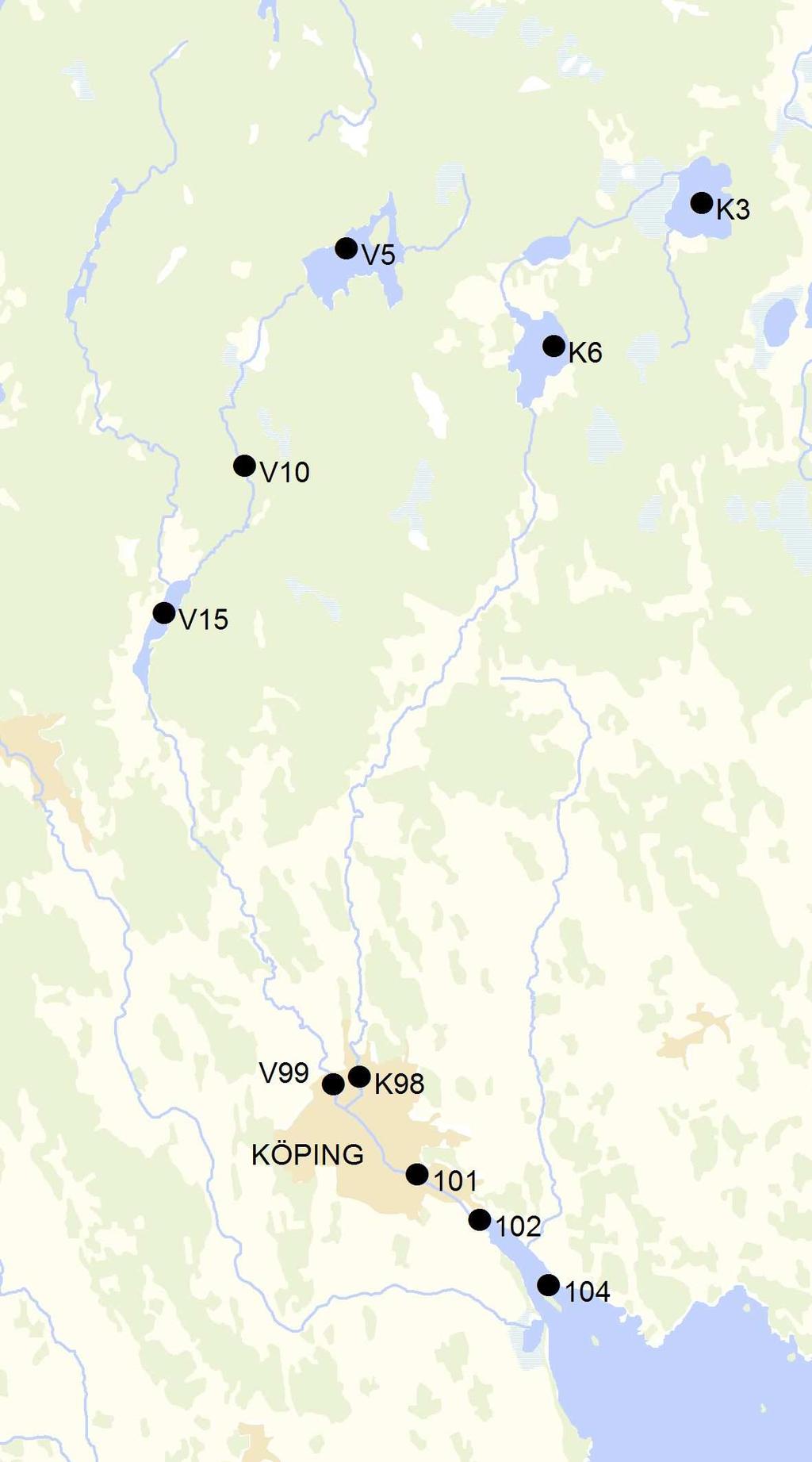 KÖPINGSÅN-KÖPINGSVIKEN 2018 - BILAGA 1 METODIK Provtagningspunkter I Recipientkontrollprogram för Köpingsån-Köpingsviken under 2015-2018 (Köpings kommun 2015) ingår totalt tio provtagningspunkter