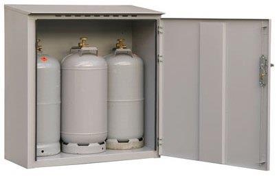 Gas-/Gasolskåp Perfekt för gasförvaring utomhus, hög kvalitet och ventilation.