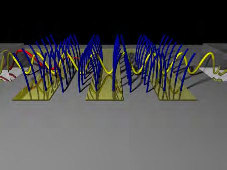 CHAPTER 1. INTRODUCTION Figure 1.3: A sketch of how a system built on the idea behind the tunable PC studied in this thesis could look. To the left the system without any voltage applied.