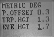 SETTINGS I Settingsmenyn görs alla inställningar för att mäta höjd, avstånd och vinklar 1. Tryck på ON för att starta GEO instrumentet. 2. Välj SETTINGS och tryck ON för att bekräfta.