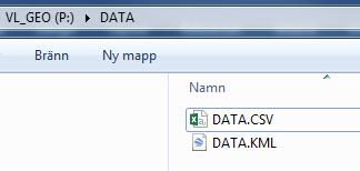 Sök i din dator efter VL_GEO:\DATA mappen. 4. Se till att kopiera eller flytta dina datafiler till en mapp på din dator. 5. Dina höjd- och 3D-vektor data är sparade i DATA.