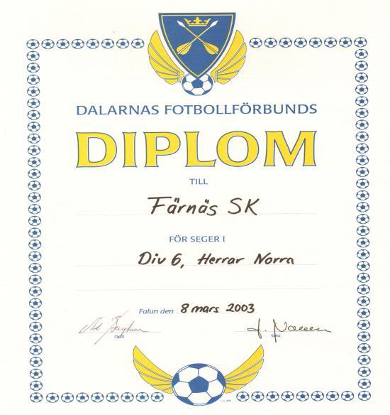 Färnäs Sportklubb 2002. Textkälla Årsberättelse Dalarnas Fotbollsförbund 2002.