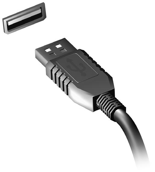 60 - Universell seriebuss (USB) U NIVERSELL SERIEBUSS (USB) USB-porten är en snabb port som låter dig ansluta USBenheter, till exempel en mus, ett externt tangentbord, ytterligare lagring (externa