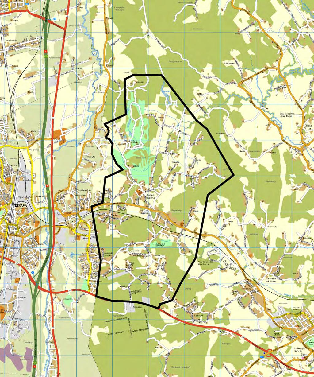 4 Planeringsområdets avgränsning på