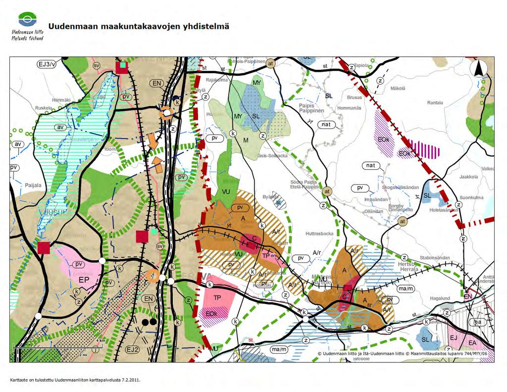 Landskapsplan I planeringsområdet gäller den av miljöministeriet 15.2.2010 fastställda övergripande landskapsplanen för Östra Nyland.