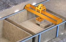 Waste packages in the form of steel and concrete moulds will be deposited in each
