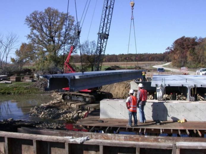 Figure 2-46. Cross-section view of one pi-girder (Bierwagen, 2010). Figure 2-47.