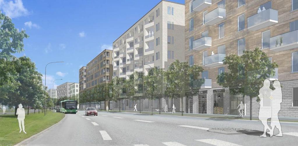 Bebyggelse och gestaltning Förutsättningar Inom planområdet finns idag inga byggnader. Området används till markparkering, och i södra delen finns parkeringsplatser under tak mot Djäknegatan.