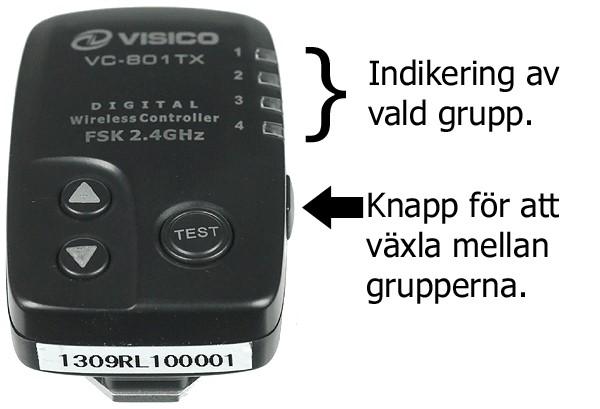 Tryck två gånger till på knappen SLAVE (C), så att "G.X"( G och en bokstav) syns i displayen. (Se bilden till höger).