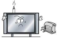 - Om ett barn klättrar på TVn, kan den falla ner på barnet och leda till allvarlig personskada på barnet eller skada TVns delar. Placera alltid TVn på en stabil yta.