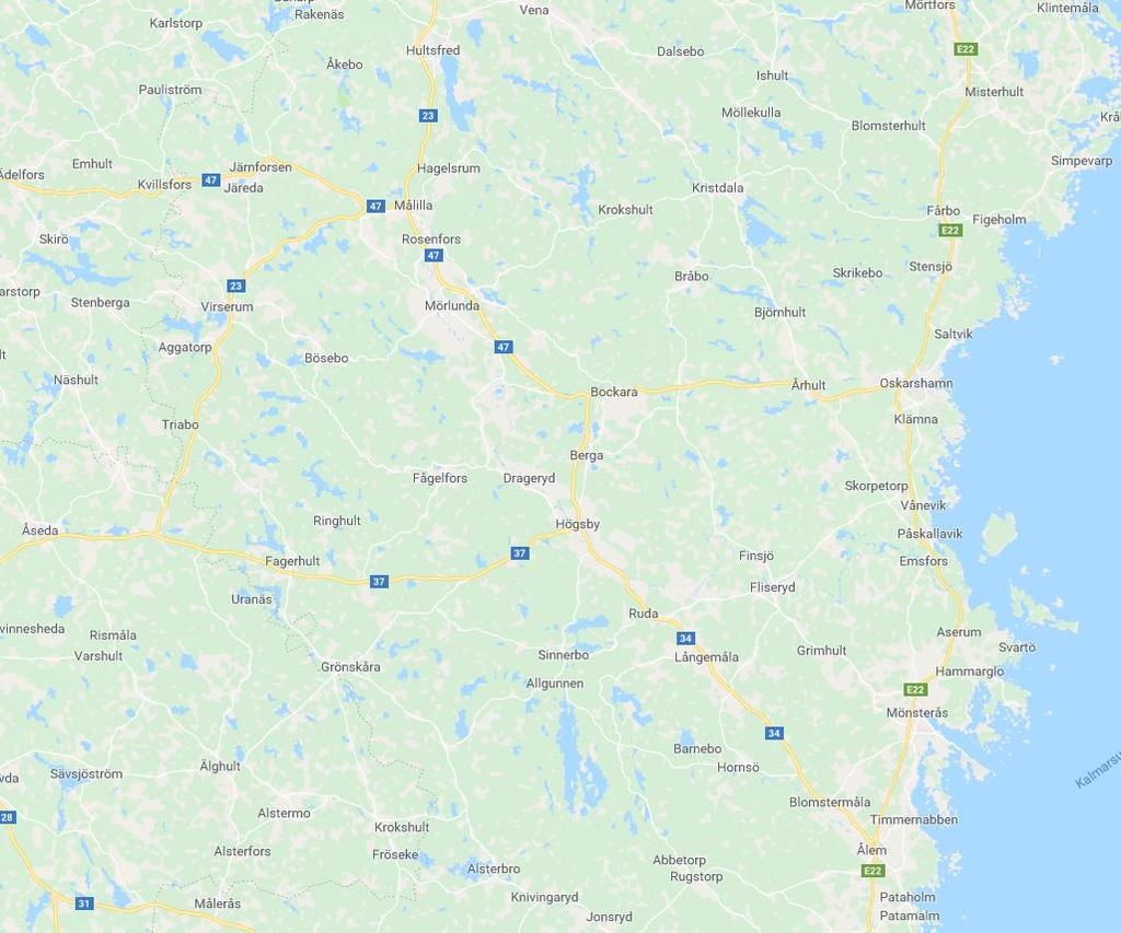 Inom kommunen kan tre knutpunkter urskiljas: Högsby med två riksvägar som möts och järnvägen, Berga med järnvägsknut och vägkrysset Riksväg 37/47 i närheten av Bockara.