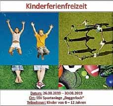 Amtsblatt Ettlingen 11. April 2019 Nr. 15 43 Vereine und Organisationen SSV Ettlingen 1847 e.v. Kinderferienfreizeit 1. Kinderferienfreizeit der SSV - Save the date!