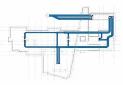 Uponors system installeras under och utanför byggnaden och inuti går man över till kanaler i plåt.