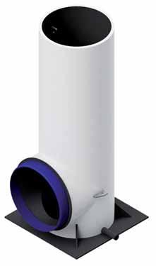 Sortiment Ute-Avluftstorn Tornet är tillverkat av PE-plast och har som standard en ljusgrå färg RAL 7035 men går även att få i svart RAL 9005.
