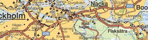 Fig. 1. Läget för utredningsområdet markerat på översiktskarta. Skala 1:200 000. Sammanfattning Stockholms läns museum har utfört en arkeologisk utredning inom fastigheterna Perstorp 1 m fl.