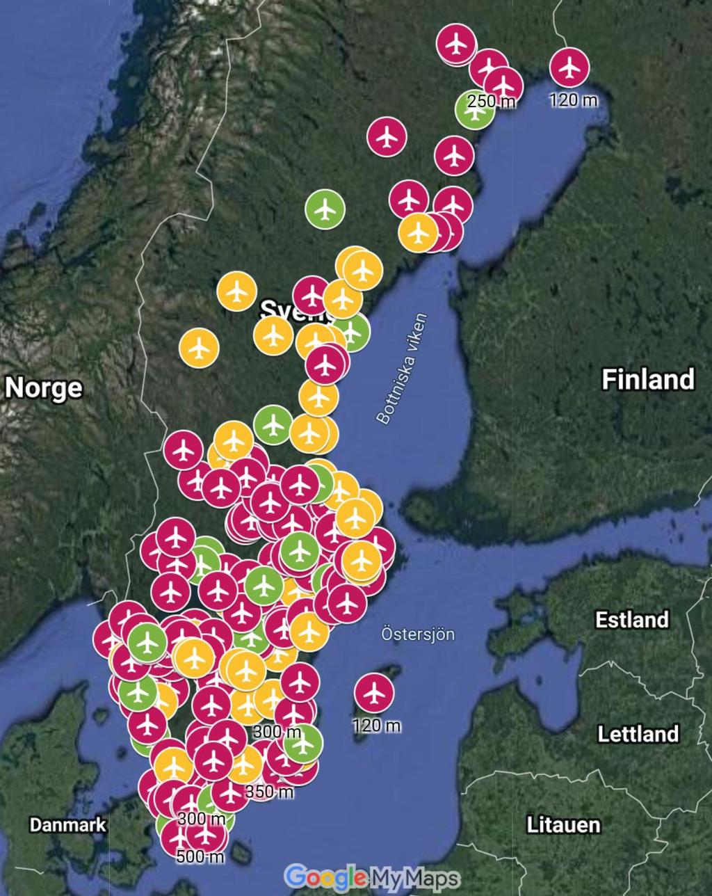 10 De svenska modellflygfälten RCFF/SMFF upprätthåller en fältdatabas som utgör underlag för TS godkännande. Nov. 2018: 212 godkända modellflygfält.