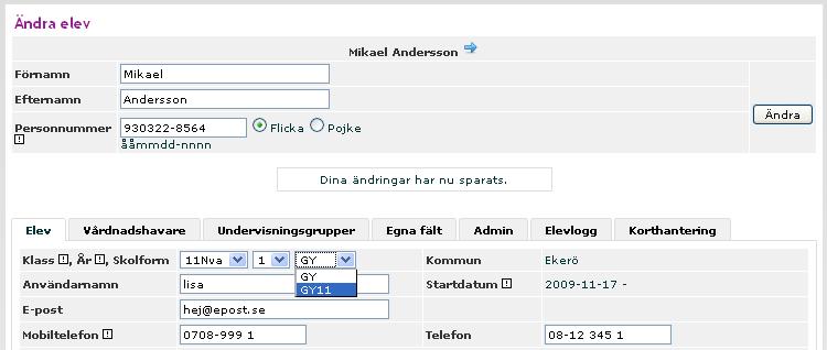 1. Välj vilken skolform eleven tillhör Elever som börjar på gymnasiet i augusti 2011 ska läsa kurser och få betyg enligt den nya gymnasieförordningen.