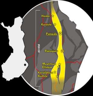 Verksamhetsbeskrivning KARELSKA GULDLINJEN Historik Historiskt har Endomines Oys verksamhet varit geografiskt koncentrerad till Karelska Guldlinjen som går genom Ilomantsi kommun i norra Karelen.