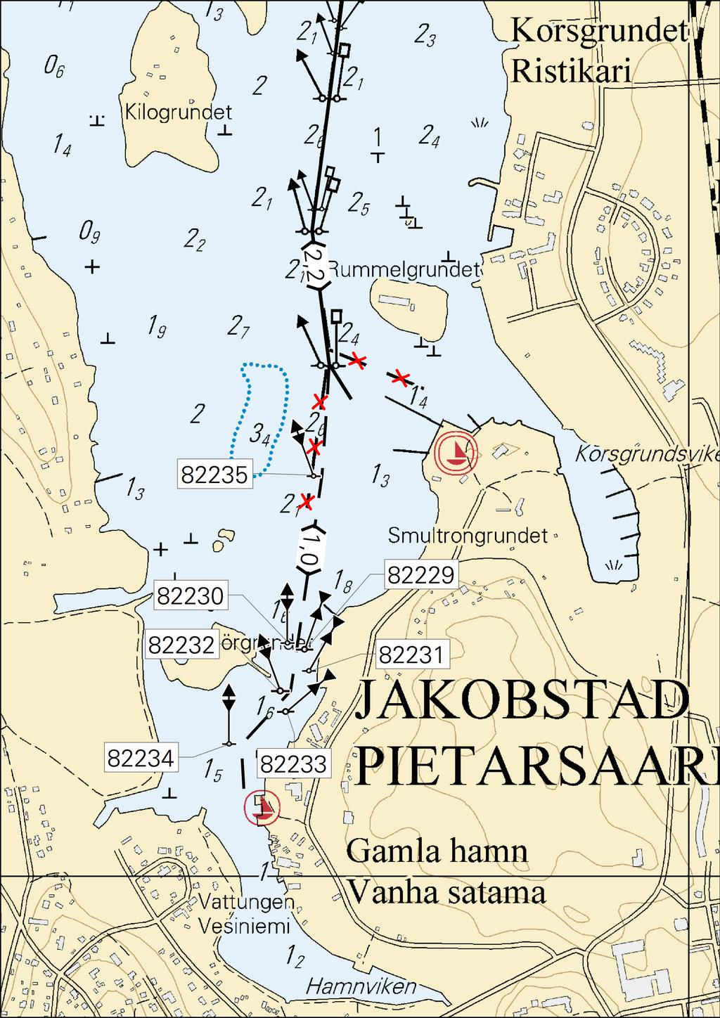11 Venereitit merkitään vain merikarttasarjoille. Båtrutterna utmärks bara i sjökortsserierna. Small craft routes are only marked in chart folios.