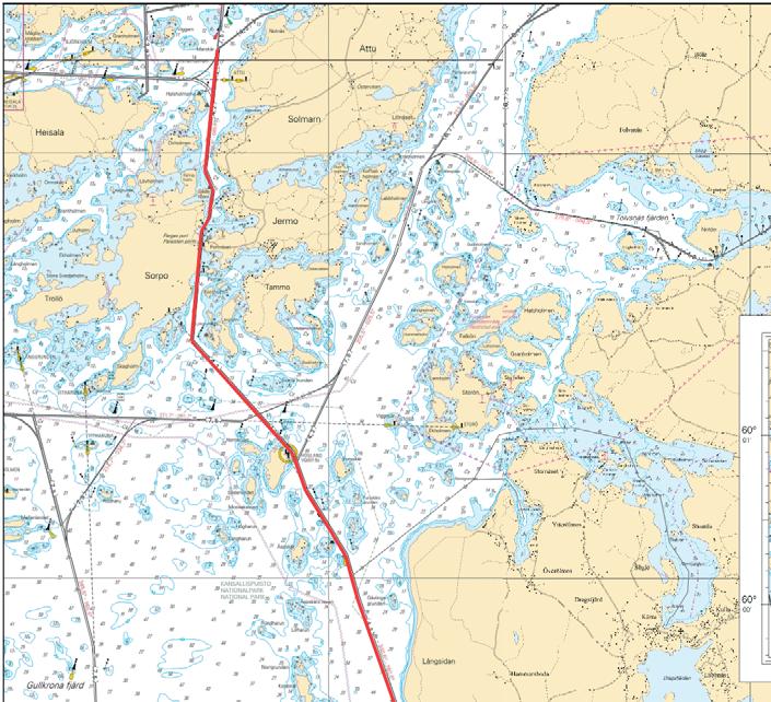 Kuva viitteeksi, karttaotteet ei merikartan mittakaavassa / Bild för referens, kortutdrag inte i sjökortets skala / Image for reference, chart etracts not