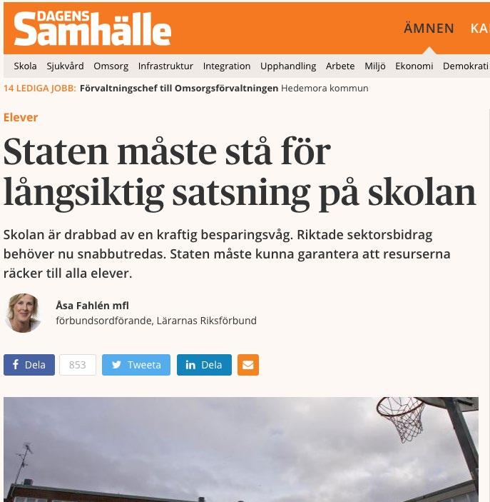 Men den artikel som fått mest spridning var en debattartikel i Svenska dagbladet där vi uttryckte oro över synen på elever i dagens skoldebatt.