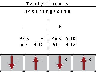 Exempel slid 1. Öppna menyn System/Test > Tes/Diagnos. 2. Markera menypunkten Slid. 3. Tryck på Enter. På displayen visas aktuatorernas/sensorernas status. 1 2 3 Bild.