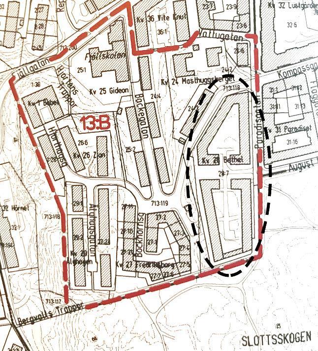 Situationsplan och planritning hämtade ur boken: Hittills har vi byggt: HSB Göteborg från 1985. LAGSTIFTNING OCH KULTURHISTORISK VÄRDERING Kv.