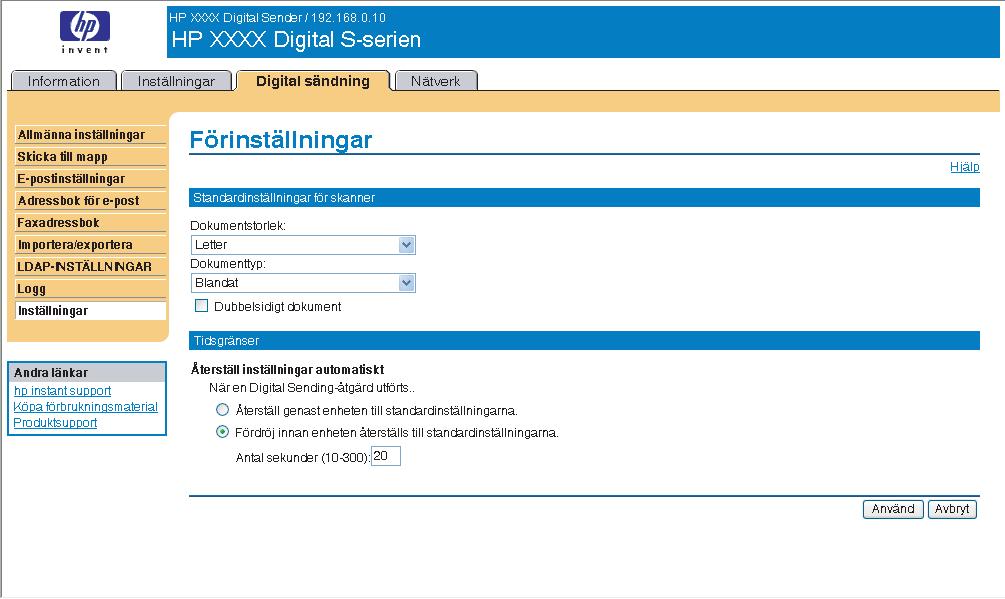 Förinställningar Använd skärmbilden Förinställningar när du vill göra allmänna inställningar för de digitala sändningsfunktionerna. Bilden och tabellen nedan visar hur du använder skärmbilden.