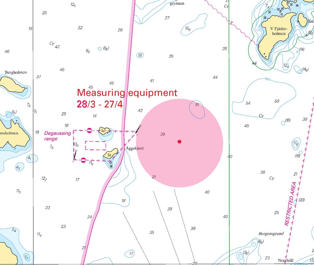 9 Sweden. Northern Baltic. Mysingen. E of Vitsgarn. Äggskäret. Measuring equipment temporarily established.